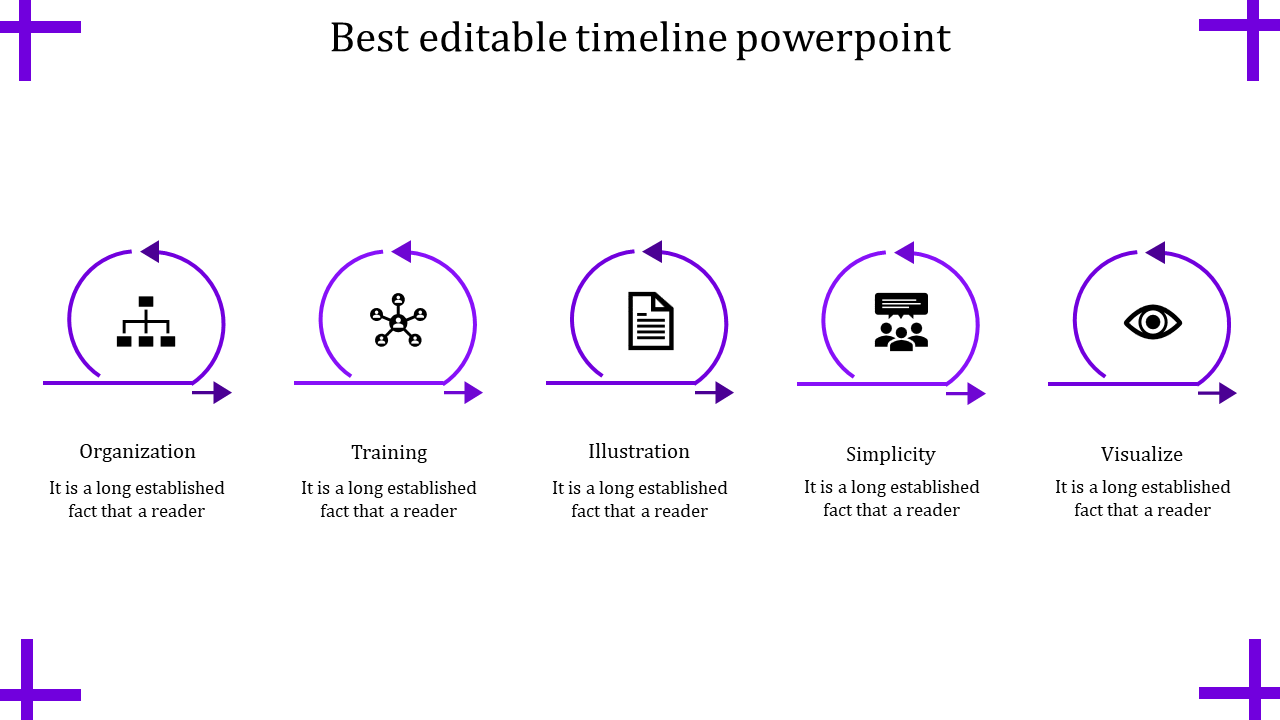 editable timeline powerpoint-purple